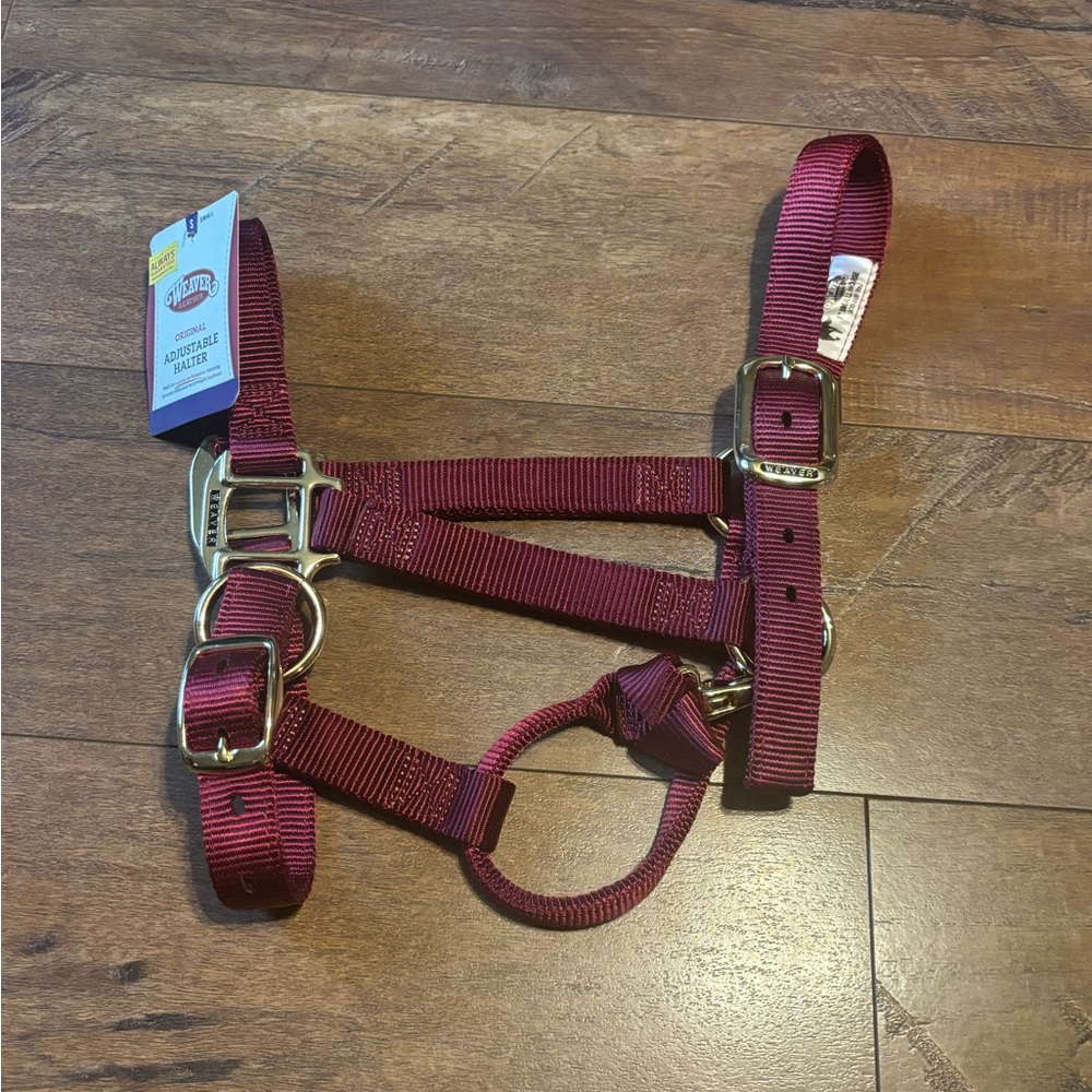 NWT Weaver Leather Original Adjustable Nylon Horse Halter Burgundy Size Small